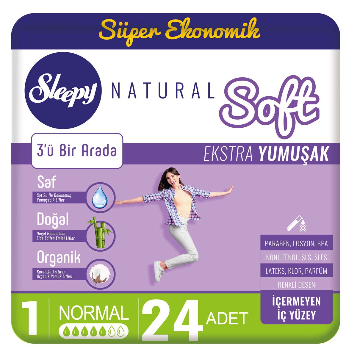 Sleepy Natural Soft Ekstra Yumuşak Normal (24 Ped)