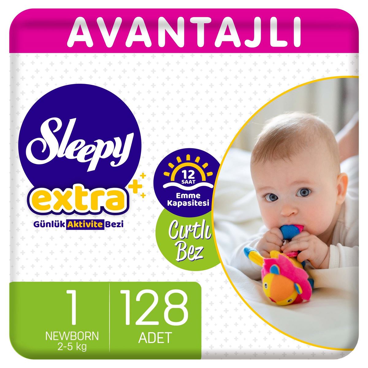 Sleepy Extra Avantajlı Bebek Bezi 1 Numara Yenidoğan 128 Adet