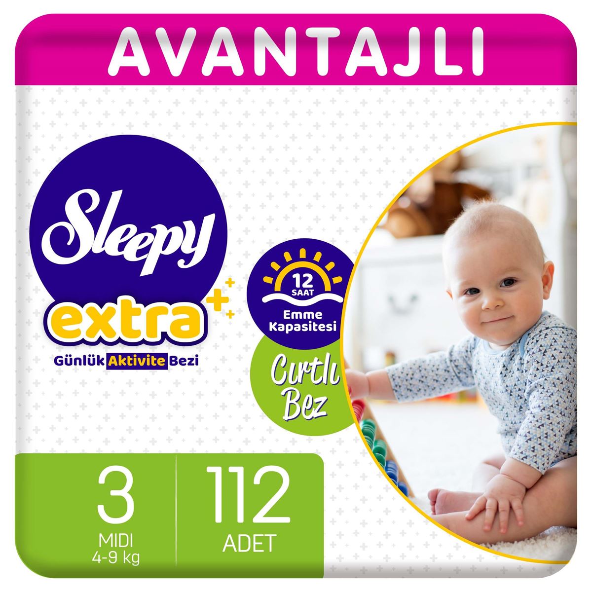 Sleepy Extra Avantajlı Bebek Bezi 3 Numara Midi 112 Adet