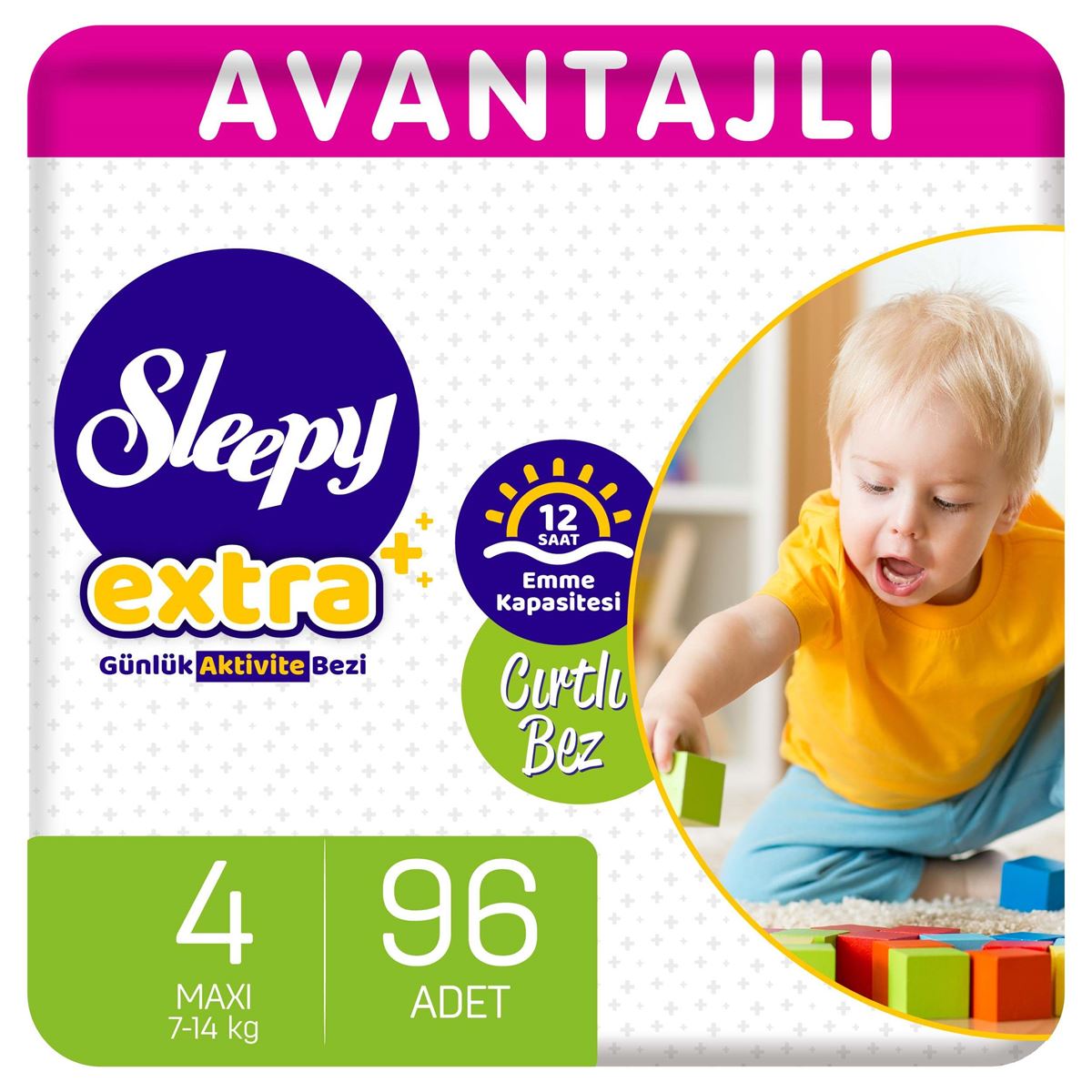 Sleepy Extra Avantajlı Bebek Bezi 4 Numara Maxi 96 Adet