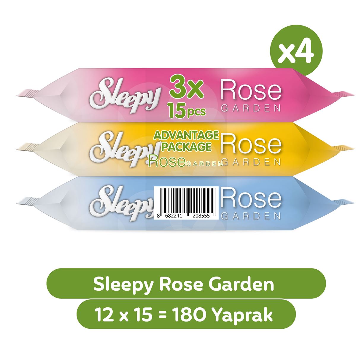 Sleepy Rose Garden Seyahat Cep Mendili 12x15 (180 Yaprak)