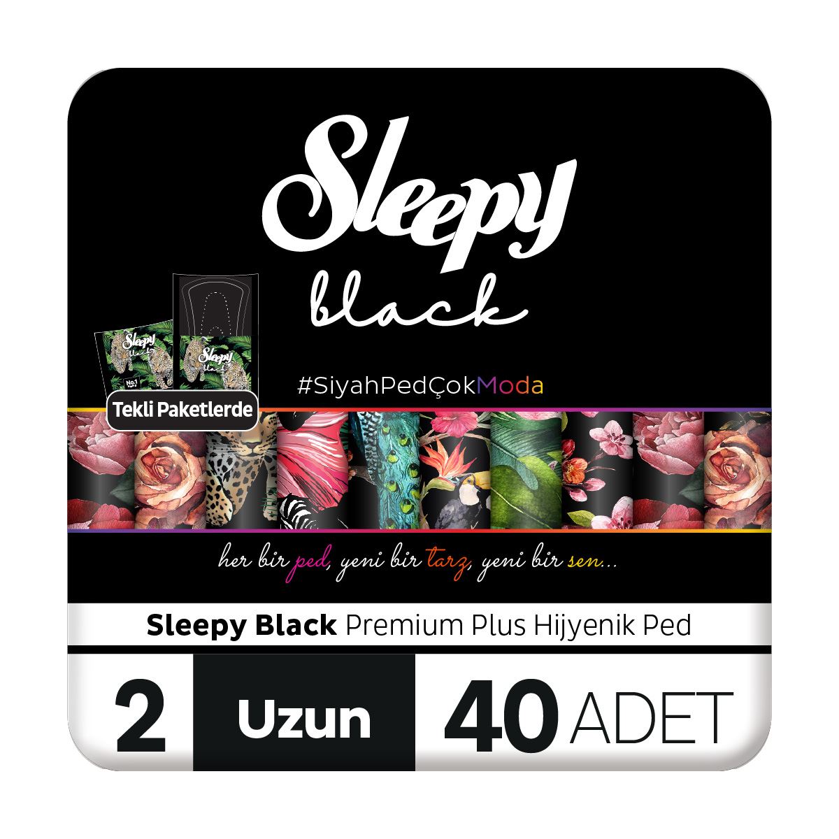 Sleepy Black Premium Plus Hijyenik Ped Uzun 40 Adet Ped