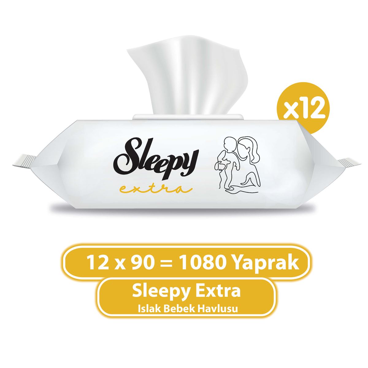 Sleepy Extra Islak Bebek Havlusu 12x90 (1080 Yaprak)