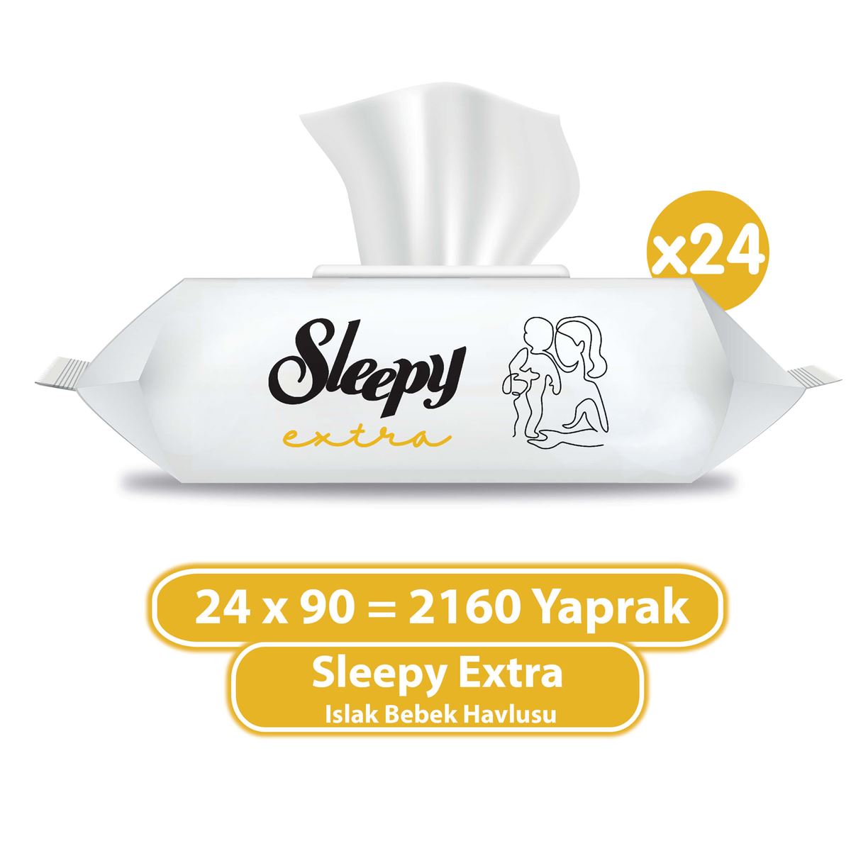 Sleepy Extra Islak Bebek Havlusu 24x90 (2160 Yaprak)
