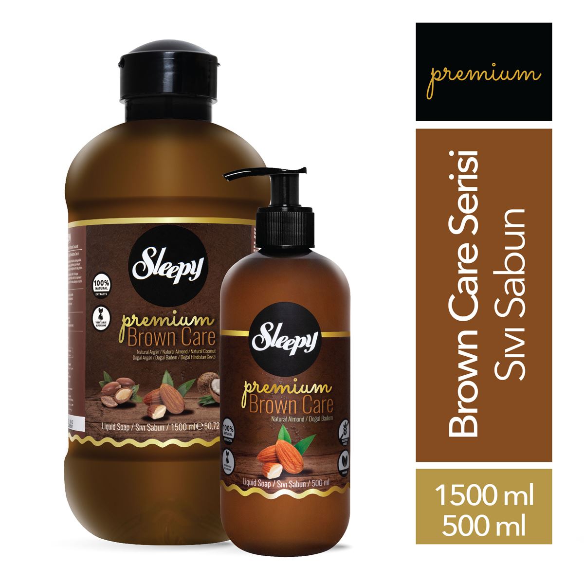 Sleepy Premium Brown Care Serisi Sıvı Sabun 1500 ml + 500 ml