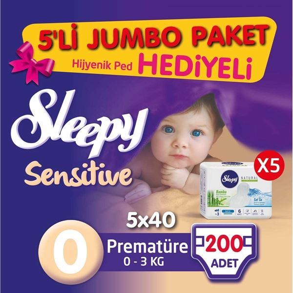 5'li Jumbo Sleepy Sensitive Pepee Prematüre Bebek Bezi