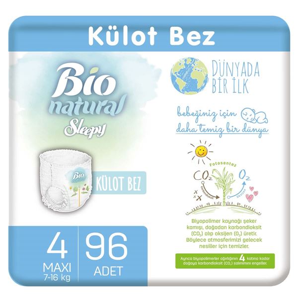 Sleepy Bio Natural Külot Bez 4 Numara Maxi 96 Adet 