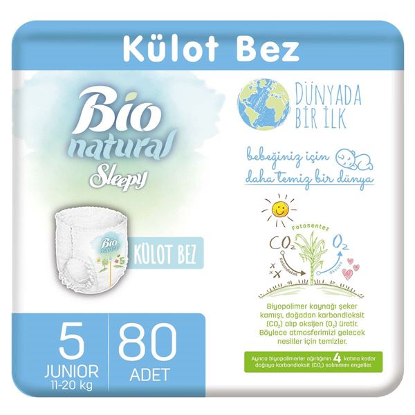 Sleepy Bio Natural Külot Bez 5 Numara Junior 80 Adet 