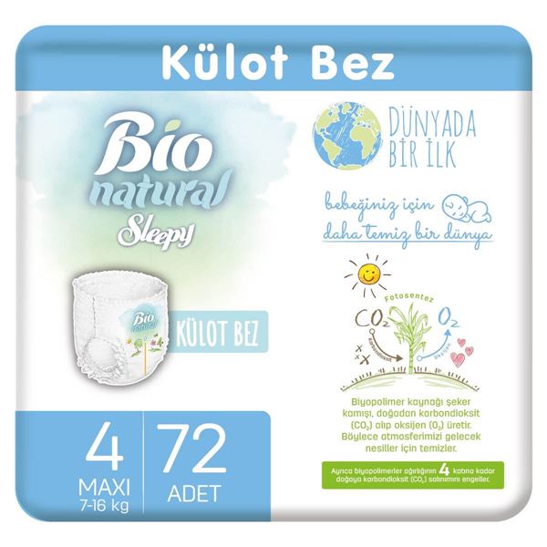 Sleepy Bio Natural Külot Bez 4 Numara Maxi 72 Adet