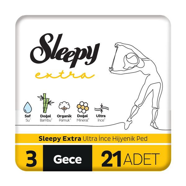 Sleepy Extra Ultra İnce Hijyenik Ped Gece 21 Adet Ped