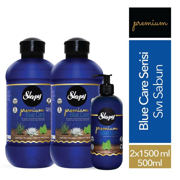 Sleepy Premium Blue Care Serisi Sıvı Sabun 500 ml + 2x1500 ml