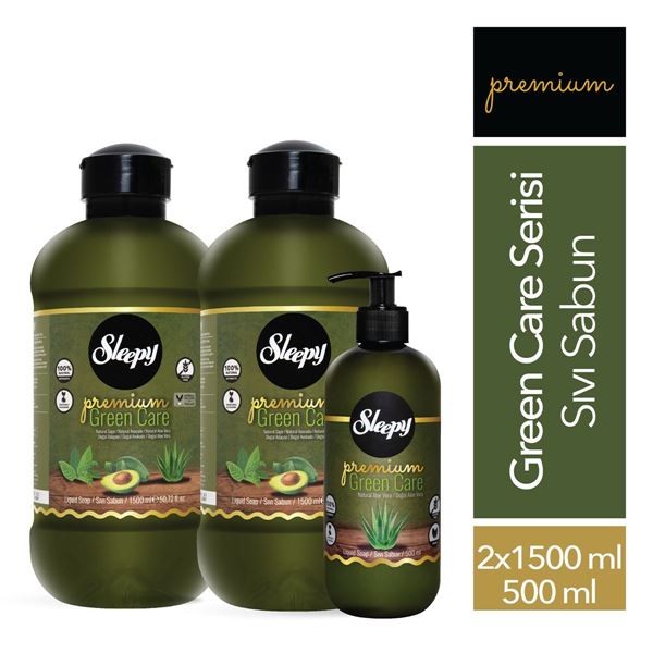 Sleepy Premium Green Care Serisi Sıvı Sabun 500 ml + 2x1500 ml