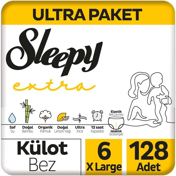 Sleepy Extra Günlük Aktivite Ultra Paket Külot Bez 6 Numara Xlarge 128 Adet